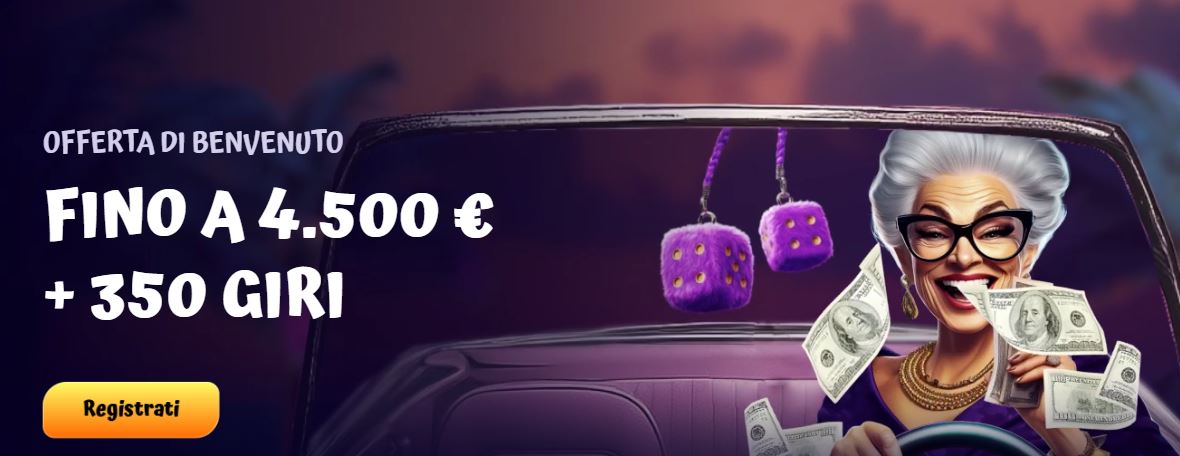 Unisciti al casinò e ottieni l'offerta di benvenuto fino a 4.500€ più 350 giri gratuiti